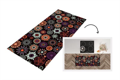 Keukenloper - Loper keuken - Retro - Bloemen - Regenboog - Boho - Patronen - 120x50 cm - Keukenloper vinyl