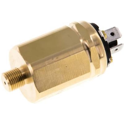 -0.98 tot -0.2bar SPDT Messing Vacuümschakelaar G1/8'' 42VAC Platte Stekker - PSL-B-N-0P98-0P2-OC-FP-V