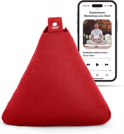 Triangle Yoga Cushion, Meditation Cushion, 100% Organic Cotton, Washable Cover, Yoga Cushion, Floor Cushion, Meditation, Oeko-Tex Standard 100, Yoga Seat Cushion, Floor with Organic Spelt Filling
