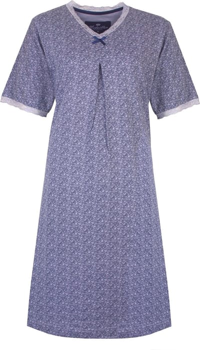 Medaillon Dames Nachthemd - Slaapkleedje - Lavendel Blauw - Maat S