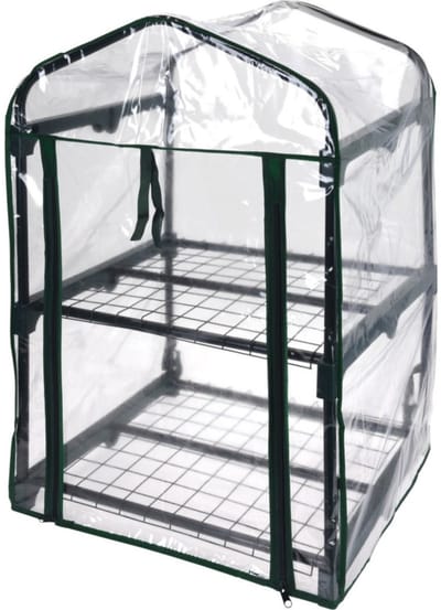 Progarden Kweekkas - 2 verdiepingen - 50 x 45 x 84 cm - broeikas met stalen plantenetage - PVC