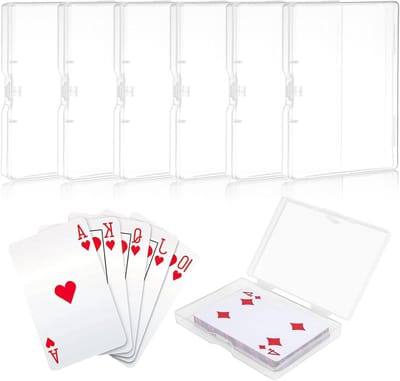 Speelkaarten Opbergdoos met Deksel - Transparante Kaartbox voor Index- en Handelskaarten - 6 Stuks Kaartopslag en Organisatie
