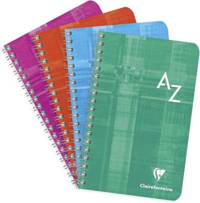 Set van 10 Spiraal Registerboeken - 11x17cm - 100 Ruiten Pagina's - Wit Papier - Gelamineerde Kaft - Willekeurige Kleuren
