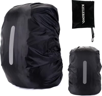 Waterdichte Reflecterende Rugzak Hoes Met Opbergtas - Backpack Cover - 25 Liter - 20 t/m 25 Liter - Zwart - Maat S - KELERINO.