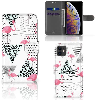 Apple iPhone 11 Telefoonhoesje met Pasjes Flamingo Triangle