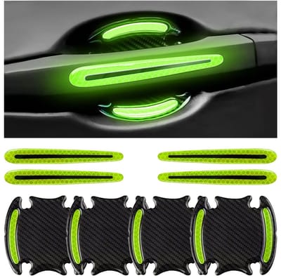 Dailygoody - Autogreepbekerbeschermers - Reflecterende stickers - Krasbescherming - Fluorescerend - Deurbeschermstrips - Universeel - Beschermende fol