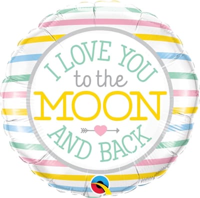 Qualatex - Folieballon - I love you to the moon and back - Zonder vulling - 43cm
