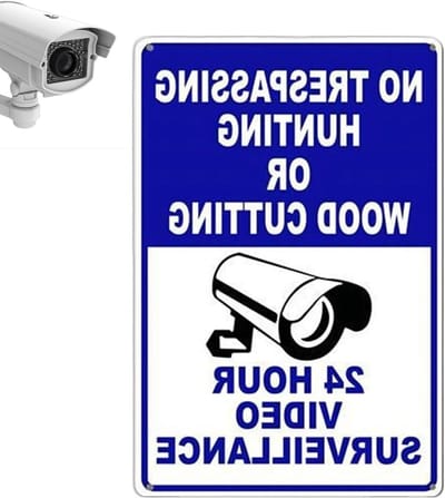 Beveiligingscamera Bord - Waarschuwingsbord Camera - Eigendom Beveiligen - 24 Uurs Observatie - 21 x 31 cm - Blauw