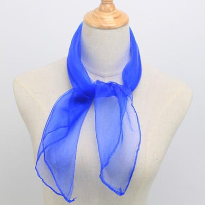 60cm Zijden Satine Haarband Chiffon Neckerchief Zonwerend Kleine Sjaal Hijabs Hoofd Nek Sjaals Snoepkleur Vierkante Sjaal Zacht donkerblauwe kleur