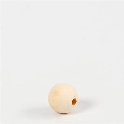 Houten kraal, d 15 mm, gatgrootte 3 mm, 20 stuk/ 1 doos