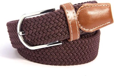 Scoby - Elastische Geweven Riem - Gevlochten Riem - Stretch Belt - Rekbaar - Donker Bruin
