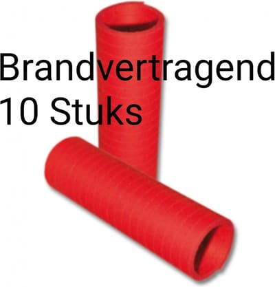 Serpentine BRANDVERTRAGEND Rood, 10 rolletjes, Papier, Carnaval, Verjaardag, Horeca