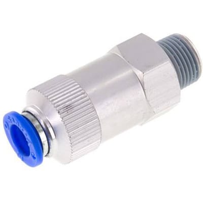 10mm & R3/8'' Regeling-Uit Aluminium Terugslagklep Insteekkoppeling Buitendraad 0.2-10 bar