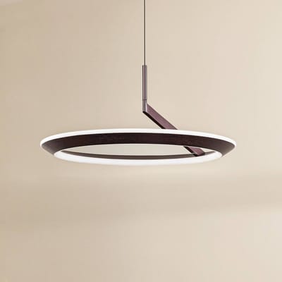 Lucande LED hanglamp Eldra, koffiebruin, Ø 55 cm, CCT