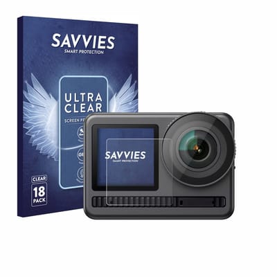 Savvies - Screenprotector voor Akaso Brave 8 (Display voor) - Folie Beschermfolie transparant 18 Stuks