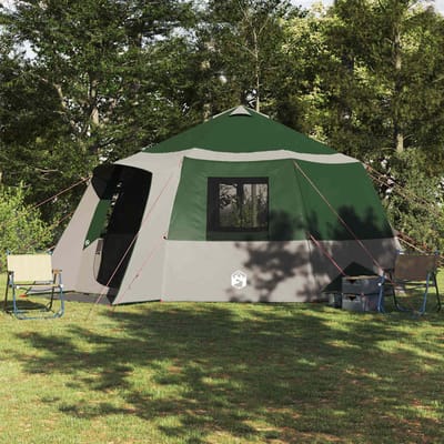 vidaXL - Cabin - Tent - 12-Person - met - dak - Groen - en - Grijs - 500 - x - 500 - x - 294 - cm