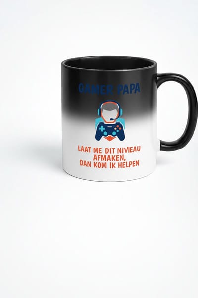 Gamer Papa Magische Mok - Gepersonaliseerde Koffiemok voor Gaming Vaders