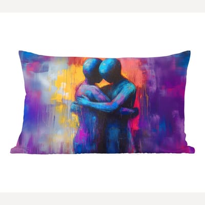 Sierkussens - Kussentjes Woonkamer - 60x40 cm - Omarmen - Lichamen - Paars