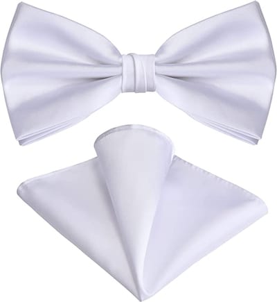 Sorprese Vlinderdas inclusief Pochet - 100% zijden - Wit - Vlinderstrik - Strik - Pochette - vlinderdassen