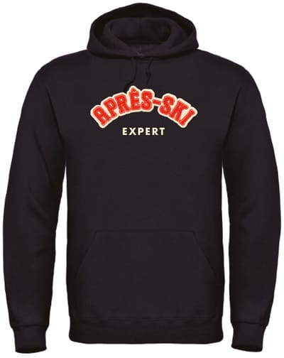 Après ski Expert wintersport hoodie zwart S - soBAD. | Foute apres ski outfit | kleding | verkleedkleren | wintersporttruien | wintersport dames en heren