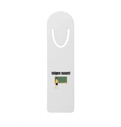 Hacebo® - docent met krijtbord met eigen naam metalen boekenlegger - Docent - leraren - jufvrouw - cadeau - verjaardag - kado Bladwijzer boekenleggers - 12.7 cm x 3.2cm