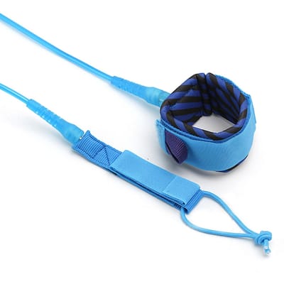 Leash de surf, leash de planche de surf en acier lisse pivotant, corde de surf pour paddleboard, 1,8 m, 2,4 m, 3 m 6ft bleu ciel