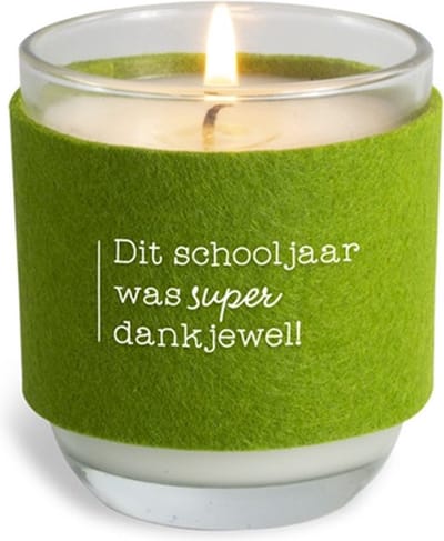 Bedankt-schooljaar-juf-meester-einde schooljaar-kaars-cosy candle