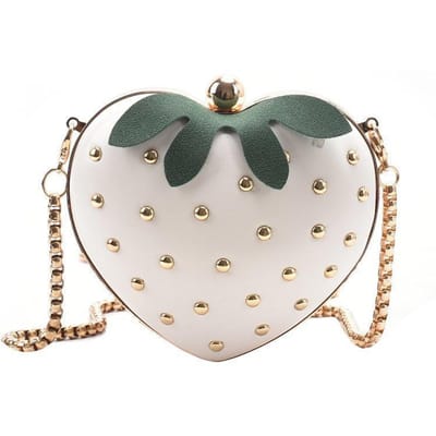Nieuwe Lente Schattige Aardbeien Tas Kleine Verse Meisjes Kinder Decoratie Tas Dames Ketting Crossbody Tas Lippenstift Tas white