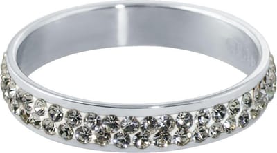 Quiges Stapelring Dames - Vulring Wit Zirkonia - RVS Zilverkleurig - Maat 20 - Hoogte 4mm