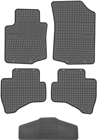 Max-Dywanik Frogum ET0639 - Rubber Automatten Set - Citroen C1/Peugeot 107/Toyota Aygo 2005-2014 - Zwarte Kleur - Universal Tunnel Bekleding