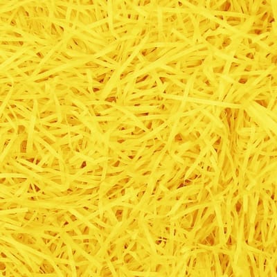 Raffia vulling voor geschenken - Perfect voor cadeaupakketten, decoratie en feestelijke versieringen in geel, 50g verpakking