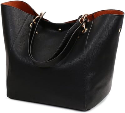 Grote Leren Shopper Tas voor Dames - Klassieke Zwarte Boodschappentas