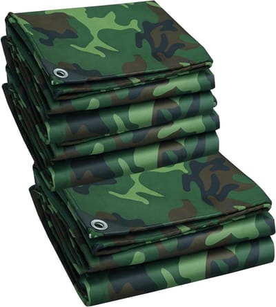 Waterdicht Canvas Tarp - Afdekzeil Grondzeil - Buiten Beschermen - Versterkte Metalen Doorvoer - 4x6m - Camouflage