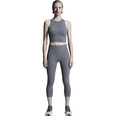 On Studio Tights 7/8 1 W Rock Maat: XS | Sportaccessoires Outlet | Dames | Grijs