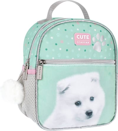 Kinderrugzak Doggy -rugzak met hondenprint en pluche bal