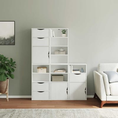 vidaXL - Bijzetkasten - 5 - st - ODDA - 40x24x79 - cm - massief - grenenhout - wit