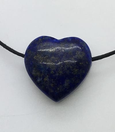 Lapis lazuli edelstenen hanger hart 2 cm wijsheid en vrede