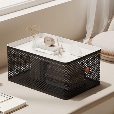 Vloertafel - Lage tafel - Ontspannen Zitten - Compact en Draagbaar - 42x29x20 cm - Zwart