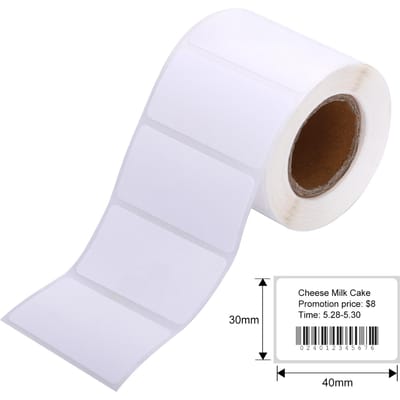 Imprimante d'étiquettes autocollantes thermiques, rouleau de papier auto-adhésif imprimable, étanche à l'huile 40x30mm(200 Sheets)