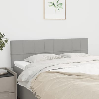 vidaXL - Hoofdborden - 144x5x78/88 - cm - stof - lichtgrijs