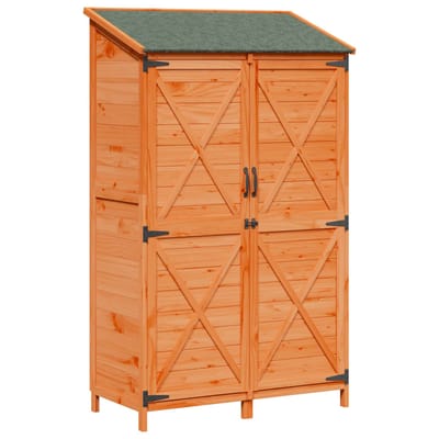 vidaXL - Tuin - Shed - Bruin - 106 - x - 56 - x - 176,5 - cm - Massief - Vurenhout