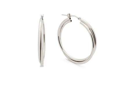 Glow - 107.1436.00 - Oorringen - Zilver - Gerhodineerd - 28mm
