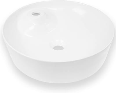 Opbouwwasbak Keramiek - Elegante handwastafel - Badkamer Vernieuwen - Lotuseffect Reiniging - 435 x 435 mm - Wit