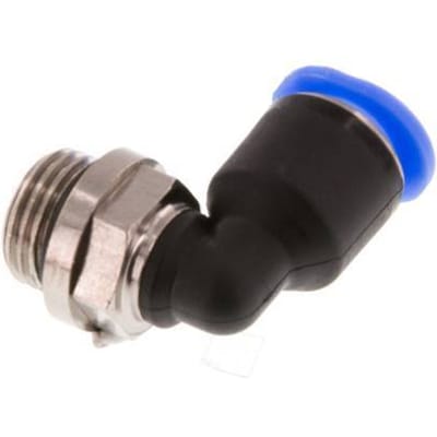 6mm x G1/8'' 90 graden L-verbinding Messing/PBT Insteekfitting Buitendraad Kort Draaibaar Compact Ontwerp NBR [2 Stuks]