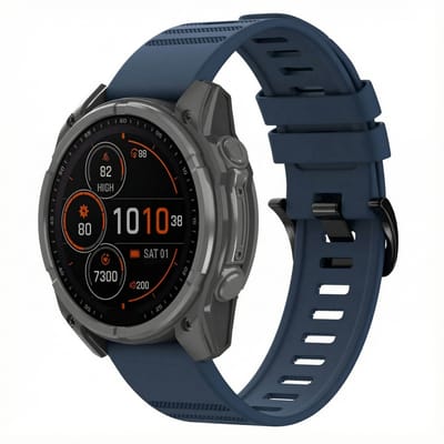 imoshion Stripe Siliconenbandje - Geschikt voor Garmin 22 mm aansluiting - Donkerblauw