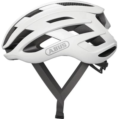 Fietshelm ABUS AIRBREAKER polar white matt M - 52-58 cm - wit - Geschikt voor gebruik op racefietsen - gravelbikes - 210 g