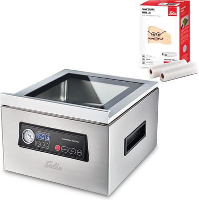 Solis Chamber Vac Pro 5702 Vacumeermachine + 2 Vacuümrollen (20 x 600 cm) - Zilver