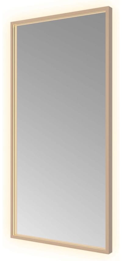 Hotbath &More SQU510 Square spiegel 50x100cm met verlichting, spiegelverwarming, kleurwissel, dimbaar en afstandsbediening geborsteld koper PVD