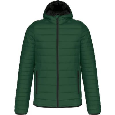 Kariban Men's lightweight hooded padded jacket K6110 - Forest Green - 4XL