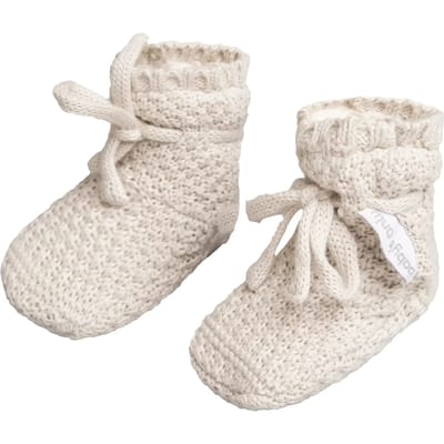 Baby's Only Slofjes teddy Willow - Baby Schoentjes met teddy voering - Baby Sokjes - Warm Linen - 0-3 mnd - 100% ecologisch katoen - GOTS
